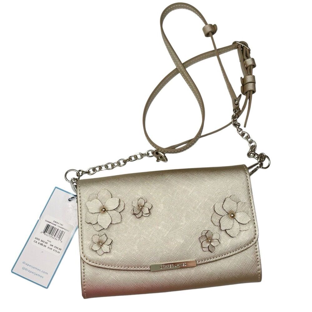 Draper James Gold Floral Crossbody Bag 
New Without Tag